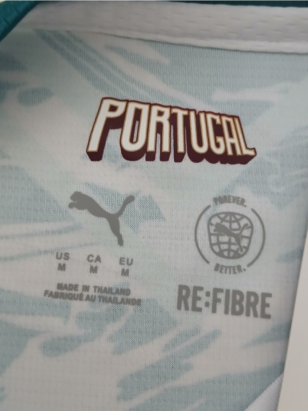 Puma Portugal Light Teal & White Graphic Soccer Jersey - Picture 2 of 4